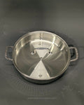 Hammered Stainless Steel Shallow Casserole, Silver Braiser Pan with Glass Lid, Luxury Stainless Steel Chef Pan, Designer 5 Quart Shallow Casserole, High End Gourmet Buffet Serving Pan USA, Decorative Hammered Stainless Steel Cookware, Large Diameter Braising Pot, Professional Grade Stainless Skillet Pan, Estate Kitchenware Serveware, 3.5 Quart Shallow Casserole Dish