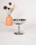 Silver Stainless Steel Dessert Bowl, Pedestal Ice Cream Cup, Silver Sundae Dish, Metal Sorbet Goblet, Individual Catering Dessert Cup, Fluted Silver Fruit Bowl, Vintage Style Stainless Steel Dessert Cup, Shatterproof Catering Dessert Ware USA, Commercial Ice Cream Pedestal Dish, Polished Silver Mousse Bowl