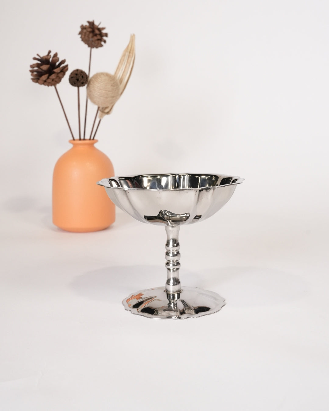 Silver Stainless Steel Dessert Bowl, Pedestal Ice Cream Cup, Silver Sundae Dish, Metal Sorbet Goblet, Individual Catering Dessert Cup, Fluted Silver Fruit Bowl, Vintage Style Stainless Steel Dessert Cup, Shatterproof Catering Dessert Ware USA, Commercial Ice Cream Pedestal Dish, Polished Silver Mousse Bowl