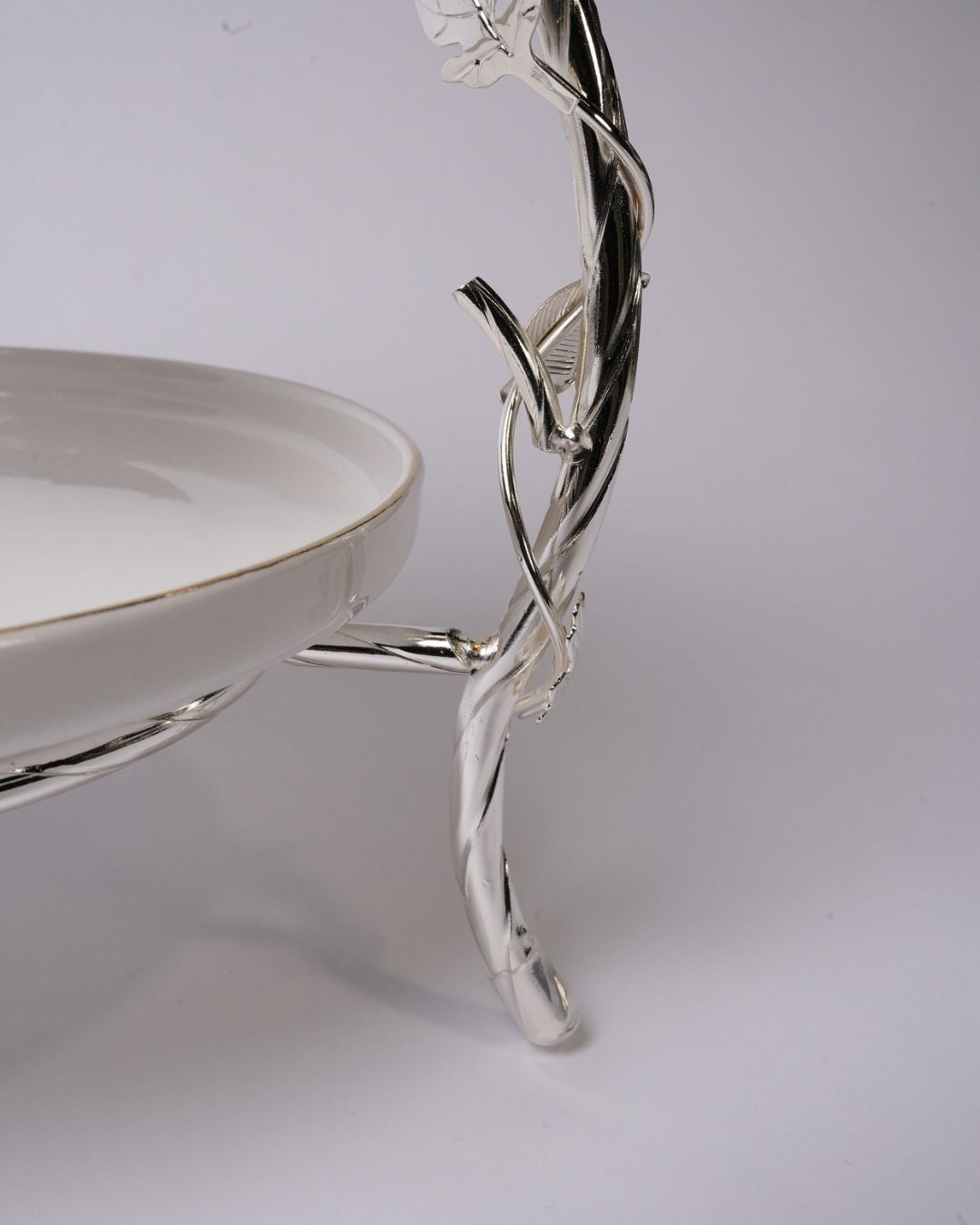 Silver 2 Tier Serving Platter, Luxury Two Tiered Dessert Stand, High End Catering Appetizer Stand, Porcelain and Silver Hi Tea Stand, Botanical Bird Afternoon Tea Platter, Footed 2 Tier Food Server, Upscale Wedding Dessert Display, Luxury Afternoon Tea Stand, Silver Metal Tiered Serving Stand, Designer Buffet Serving Tray, High Tea Tiered Cake Stand