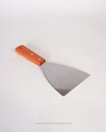 Stainless Steel Grill Scraper Set of 3, Wooden Handle Bench Scraper 4 Inch, Flat Top Griddle Cleaner Spatula, Commercial Restaurant Kitchen Scraper, Hotel Catering Dough Chopper Tool, Metal Dough Scraper with Wood Handle, Heavy Duty Barbecue Scraper Tool, Professional Metal Spatula Scraper