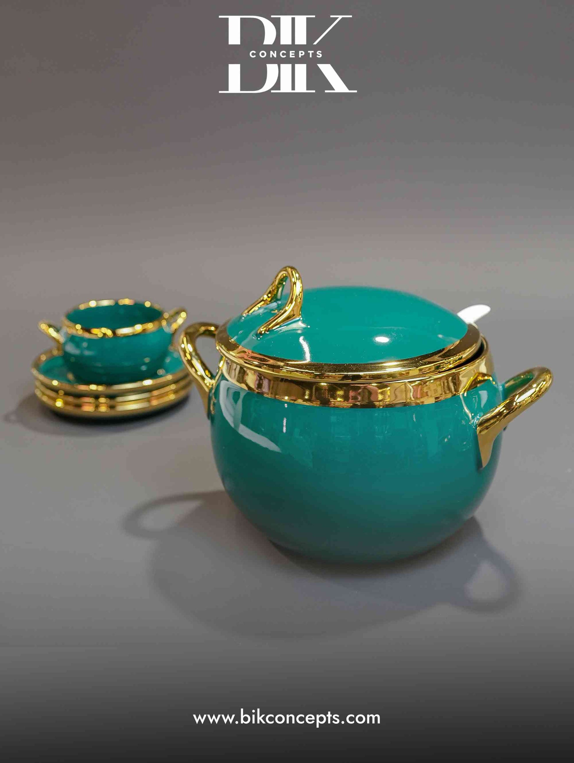 luxury tureen set, 25 piece soup serving set, porcelain soup set with handles