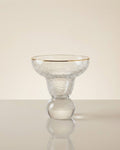 Textured Glass Dessert Bowls, 7 oz Ice Cream Cups Set of 6, Ball Base Sundae Dishes, Gold Rimmed Cocktail Coupe Glasses, Rippled Texture Parfait Glass, Heavy Duty Dessert Glasses for Catering, Commercial Catering Drinkware USA, Textured Sorbet Cups, Vintage Style Ball Base Glassware, Decorative Gold Rimmed Dessert Glasses