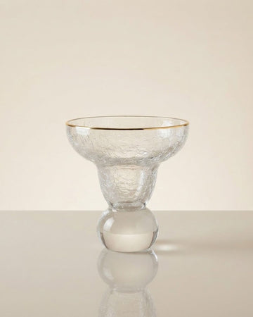Textured Glass Dessert Bowls, 7 oz Ice Cream Cups Set of 6, Ball Base Sundae Dishes, Gold Rimmed Cocktail Coupe Glasses, Rippled Texture Parfait Glass, Heavy Duty Dessert Glasses for Catering, Commercial Catering Drinkware USA, Textured Sorbet Cups, Vintage Style Ball Base Glassware, Decorative Gold Rimmed Dessert Glasses