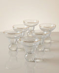 Textured Glass Dessert Bowls, 7 oz Ice Cream Cups Set of 6, Ball Base Sundae Dishes, Gold Rimmed Cocktail Coupe Glasses, Rippled Texture Parfait Glass, Heavy Duty Dessert Glasses for Catering, Commercial Catering Drinkware USA, Textured Sorbet Cups, Vintage Style Ball Base Glassware, Decorative Gold Rimmed Dessert Glasses