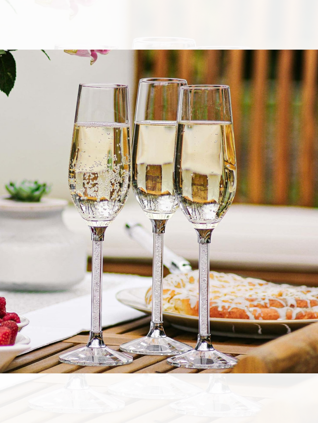 Swarovski crystal Embellished Toasting Flutes | Set of 6