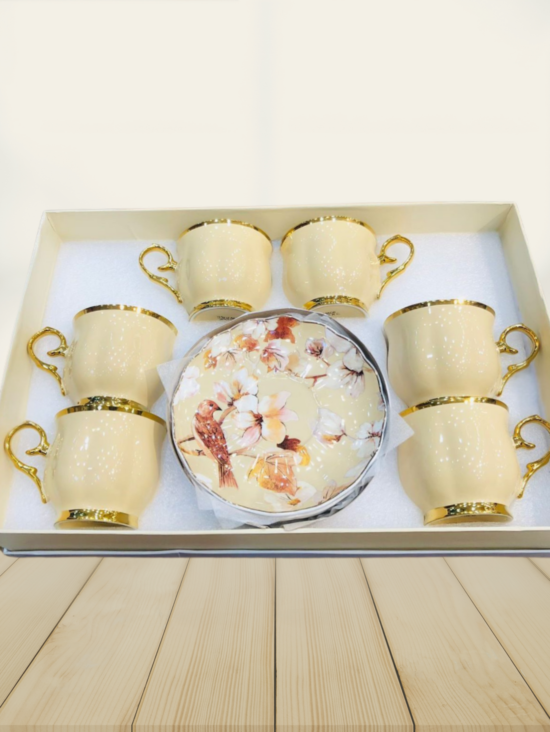 Porcelain Tea Set with Gold Accents