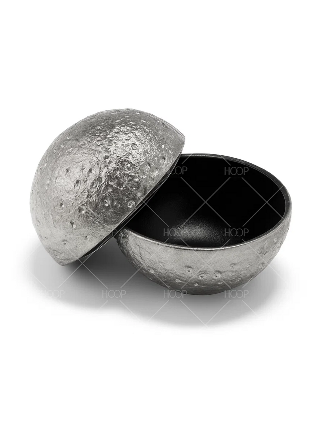 Silver Finished Porcelain Lidded Bowl