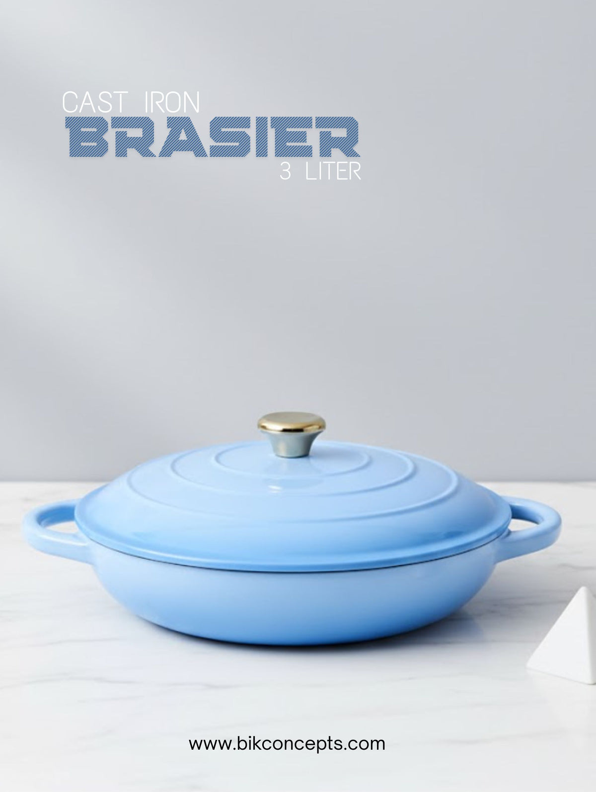 Braisers Cookware Enameled Cast Iron Braiser with Lid – Sear, Sauté & Slow Cook Pan