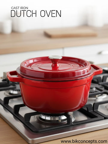 cast iron pot with lid, dutch oven cast iron pot, heavy duty cast iron cookware, cast iron casserole pot, cast iron stew pot, cast iron cooking pot for stovetop, premium cast iron cookware, cast iron pot for rice and curry, cast iron kitchen pot, durable cast iron dutch oven, cast iron slow cooking pot, traditional cast iron cookware, cast iron pot for soups and stews, BIK Concepts cast iron cookware