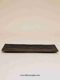 14 inch long platter, onyx melamine tray, black sushi platter, shatterproof bread tray, unbreakable appetizer server, matte black dinnerware