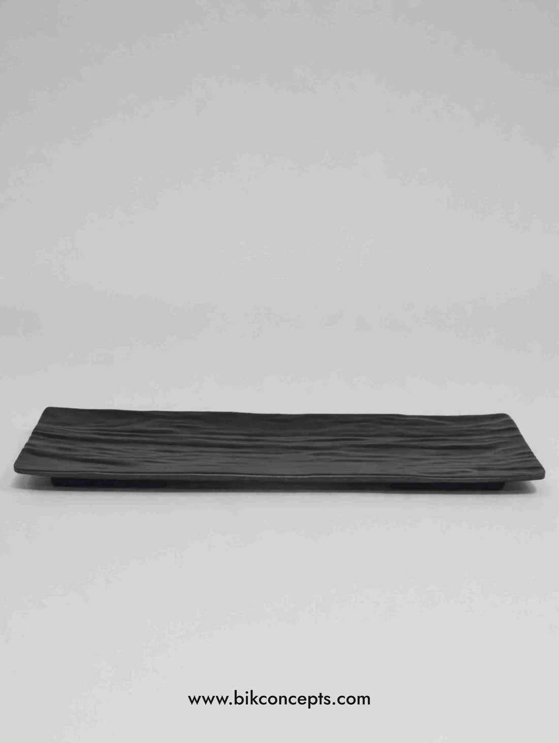 14 inch long platter, onyx melamine tray, black sushi platter, shatterproof bread tray, unbreakable appetizer server, matte black dinnerware