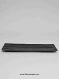 14 inch long platter, onyx melamine tray, black sushi platter, shatterproof bread tray, unbreakable appetizer server, matte black dinnerware
