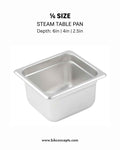 Heavy-duty stainless steel steam table pans and hotel pans in full size, half size, 1/4 size, and 1/9 size with anti-jam corners and NSF certification, Steam table pans, hotel pans, gastronorm pans, GN pans, food pans, catering pans, steam table inserts, buffet pans, warming tray inserts, counter pans, service pans, cafeteria pans