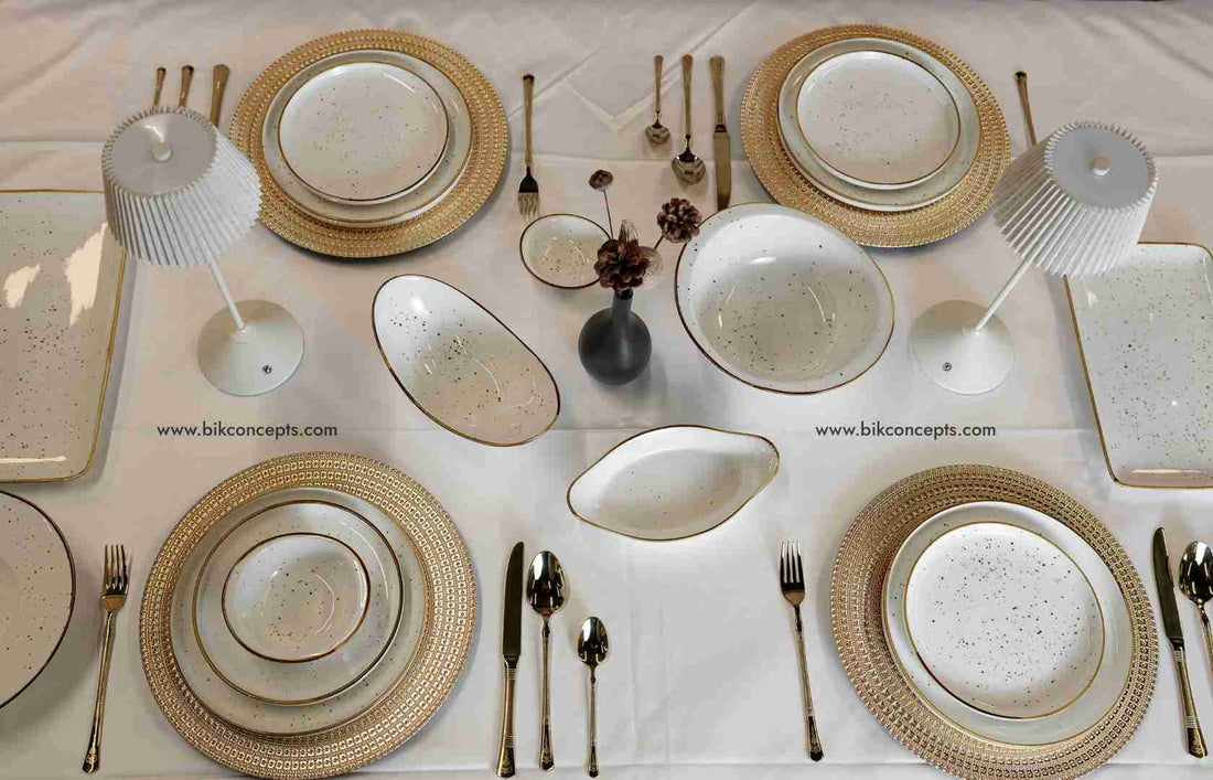 Classic 10" Speckled White Dinner Plates - Set of 6