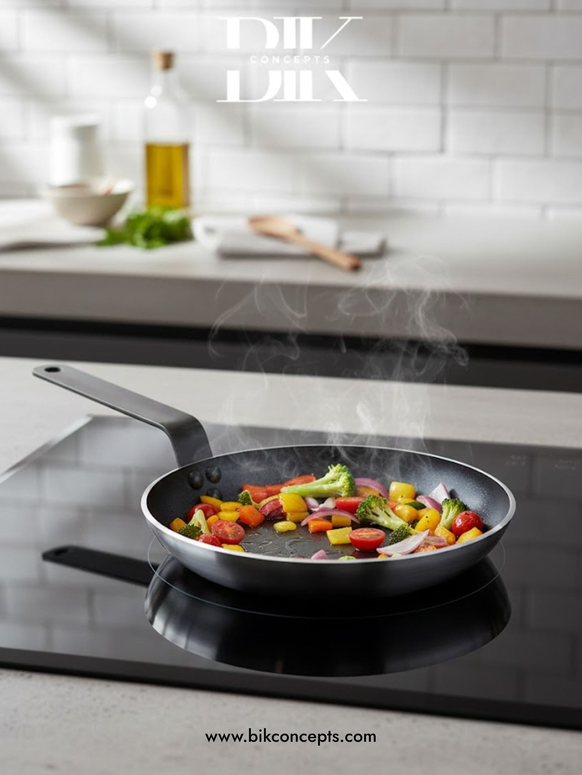 Non-stick frying pan, induction-ready cookware, professional skillet set