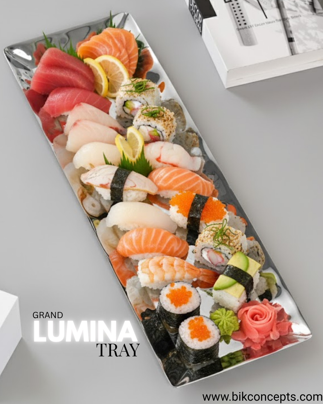 Luxury Serving Tray | Modern Rectangular Hammered Stainless Steel Platter Dish